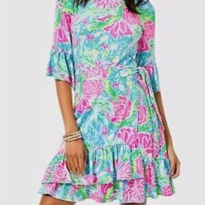 Lilly Pulitzer Kassi Dress Zanzibar Blue Bunny Business Medium NWT